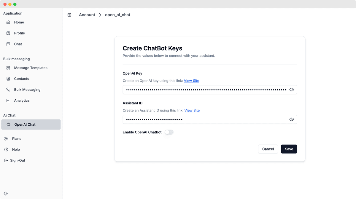 AI Chat Interface